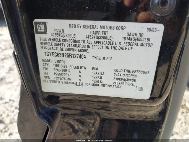 2006 CADILLAC ESCALADE 1GYEC63N26R127404 Photo 8