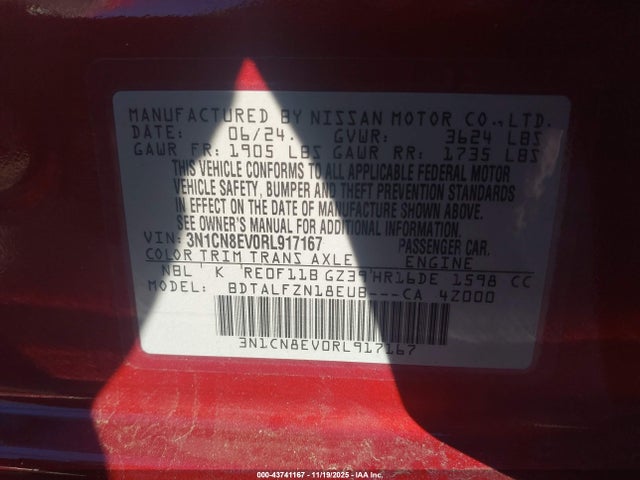 Nissan Versa 1.6 Sv 2024 3N1CN8EV0RL917167 Image 9