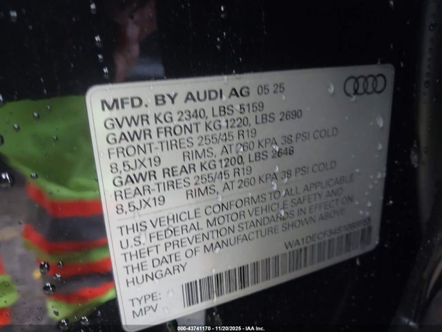 2025 AUDI Q3 WA1DECF34S1088855 Photo 8