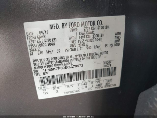 2014 FORD EXPLORER 1FM5K7F89EGA79572 Photo 8