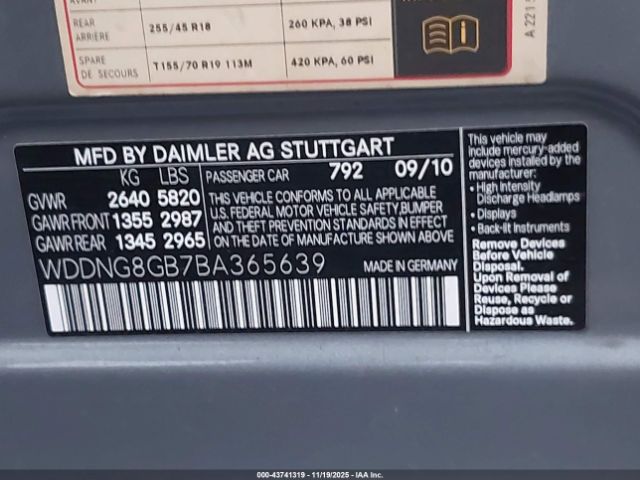 2011 MERCEDES-BENZ S 550 WDDNG8GB7BA365639 Photo 8