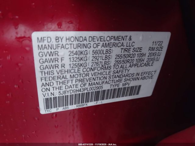 2023 ACURA MDX 5J8YD9H43PL002905 Photo 8