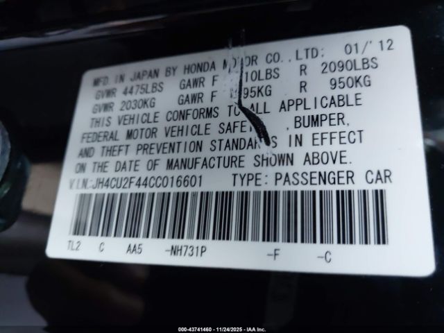 2012 ACURA TSX JH4CU2F44CC016601 Photo 8