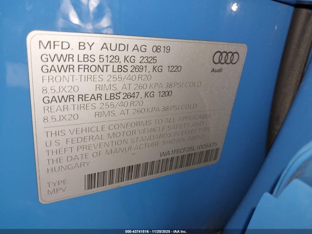 2020 AUDI Q3 WA1FECF35L1005475 Photo 8
