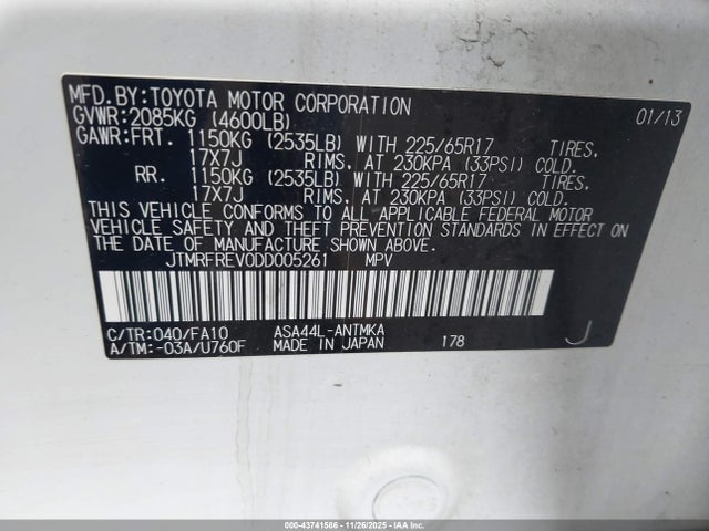 2013 TOYOTA RAV4 JTMRFREV0DD005261 Photo 8