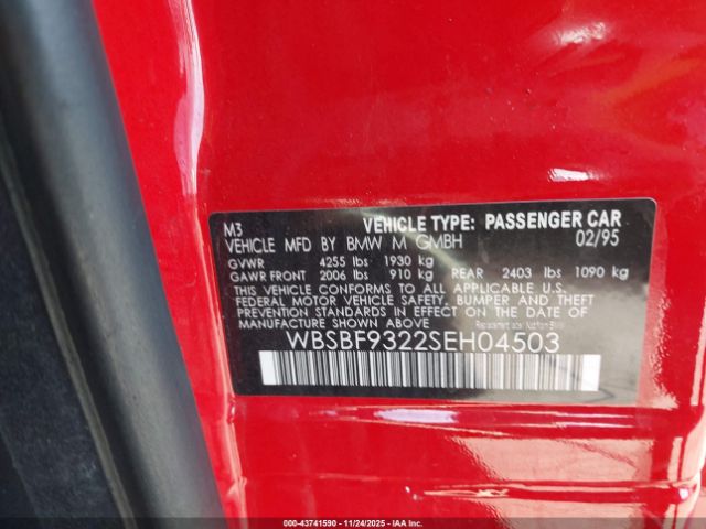 1995 BMW M3 WBSBF9322SEH04503 Photo 8