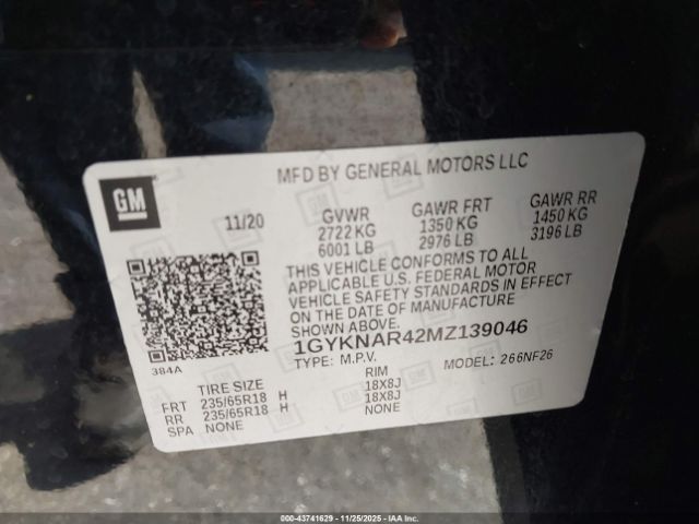 2021 CADILLAC XT5 1GYKNAR42MZ139046 Photo 8