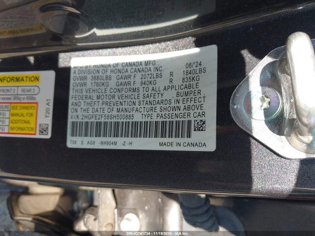 Honda Civic Sport 2025 2HGFE2F58SH500885 Image 9