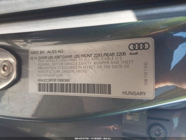 2015 AUDI A3 WAUCCGFF3F1006366 Photo 8