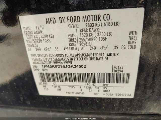 Ford EXPLORER XLT 2018 1FM5K8D86JGA24502 Image 9