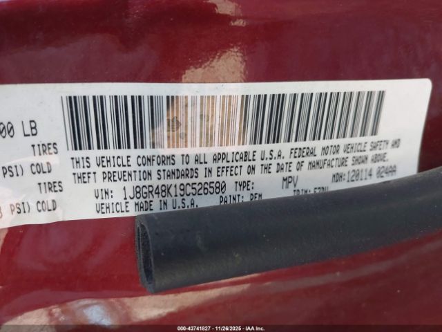 2009 JEEP GRAND CHEROKEE 1J8GR48K19C526580 Photo 8