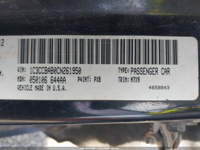 2012 CHRYSLER 200 1C3CCBAB0CN261950 Photo 8