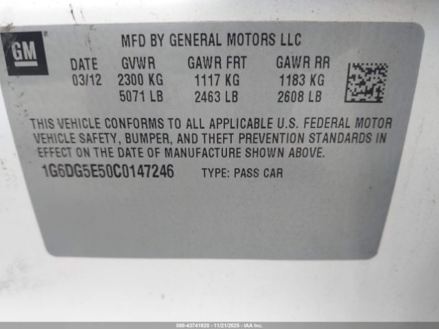 2012 CADILLAC CTS 1G6DG5E50C0147246 Photo 8