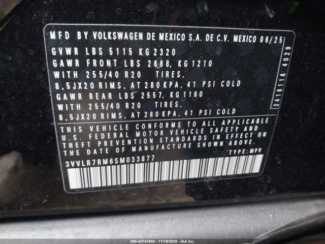 2025 VOLKSWAGEN TIGUAN 3VVLR7RM6SM033877 Photo 8