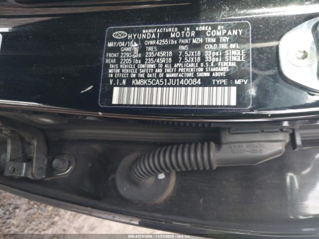 2018 HYUNDAI KONA KM8K5CA51JU140084 Photo 8