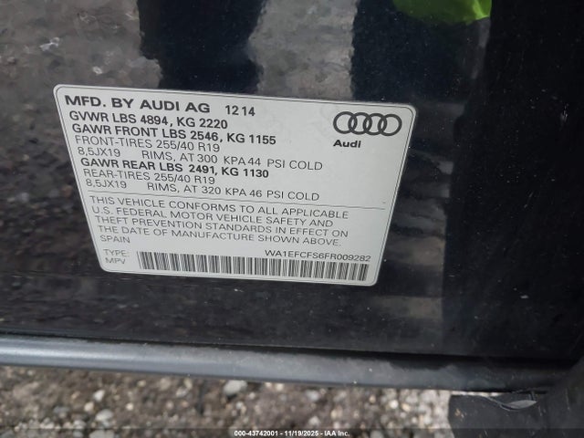 2015 AUDI Q3 WA1EFCFS6FR009282 Photo 8