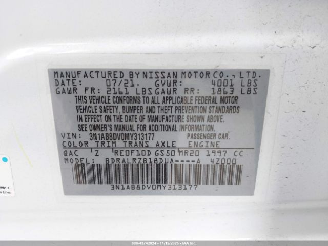 2021 NISSAN SENTRA 3N1AB8DV0MY313177 Photo 8