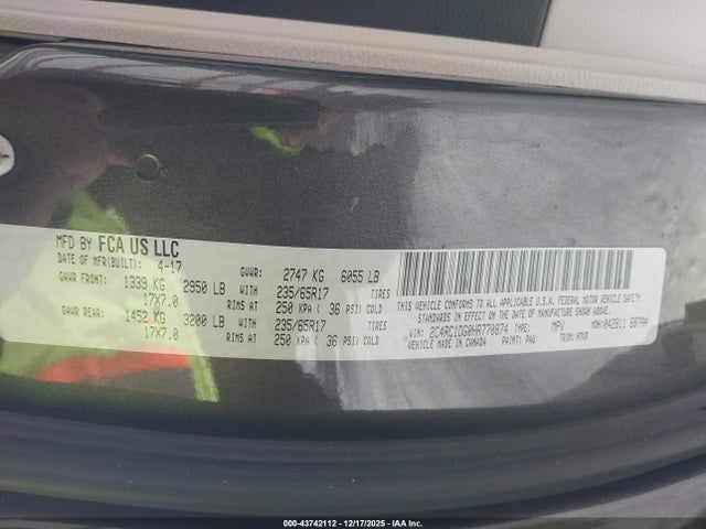 2017 CHRYSLER PACIFICA 2C4RC1DG0HR770874 Photo 8