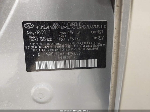 5NPEL4JA7LH053779 Hyundai gdi theta iii