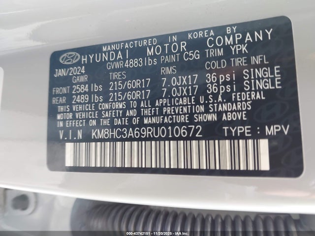 2024 HYUNDAI KONA ELECTRIC KM8HC3A69RU010672 Photo 8