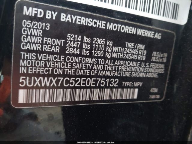 2014 BMW X3 5UXWX7C52E0E75132 Photo 8