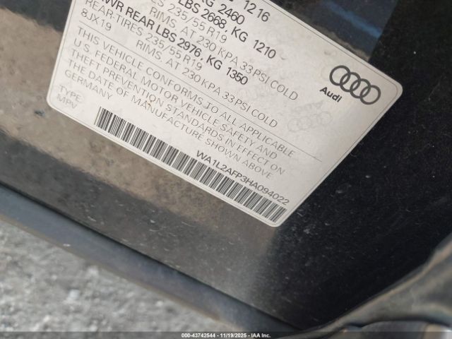 2017 AUDI Q5 WA1L2AFP3HA094022 Photo 8
