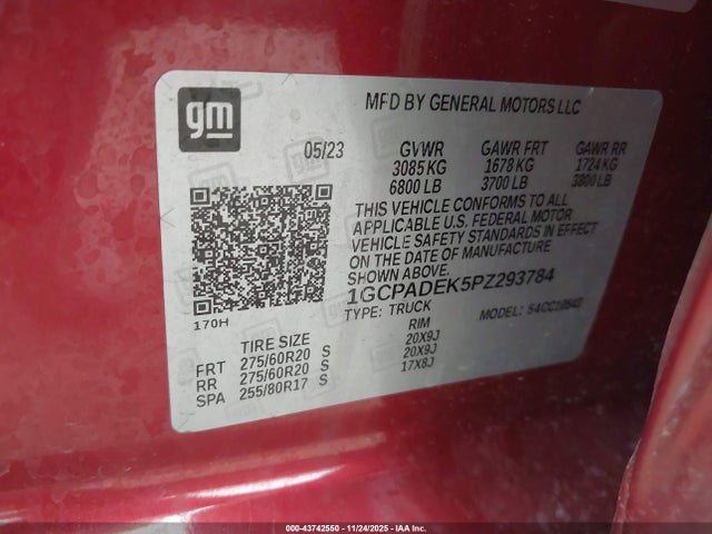 1GCPADEK5PZ293784 Chevrolet Silverado 1500 Rst