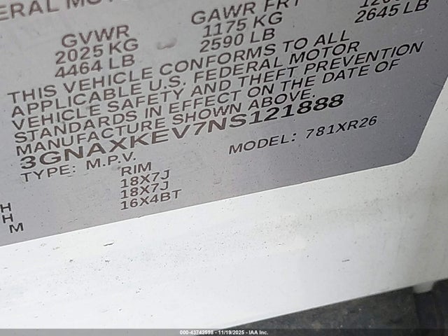 2022 CHEVROLET EQUINOX 3GNAXKEV7NS121888 Photo 8