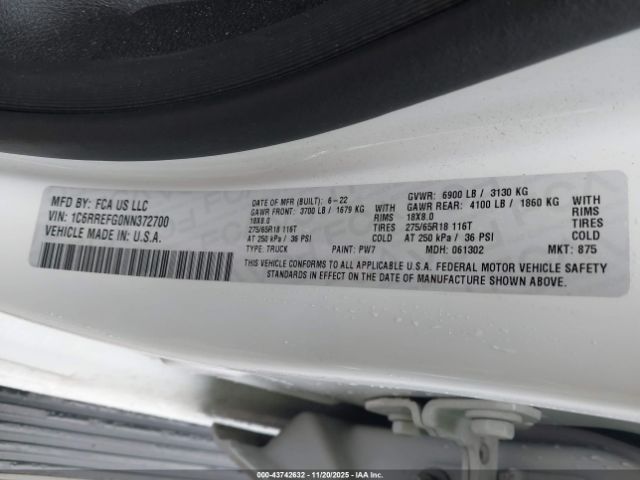 2022 RAM 1500 1C6RREFG0NN372700 Photo 8