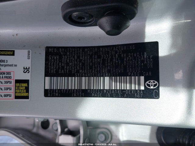 Toyota COROLLA LE 2024 5YFB4MDE5RP088511 Image 9