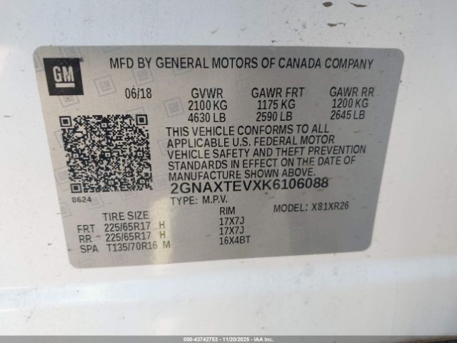 2019 CHEVROLET EQUINOX 2GNAXTEVXK6106088 Photo 8