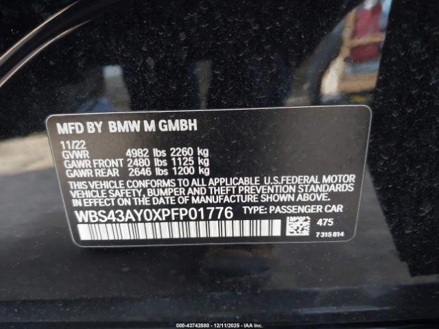 2023 BMW M3 WBS43AY0XPFP01776 Photo 8