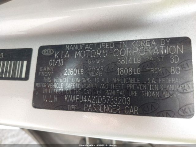 2013 KIA FORTE KNAFU4A21D5733203 Photo 8