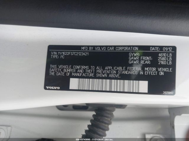 2012 VOLVO S60 YV1622FS7C2123421 Photo 8