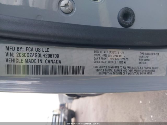 2020 DODGE CHALLENGER 2C3CDZAG3LH206709 Photo 8