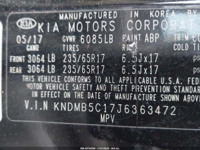 2018 KIA SEDONA KNDMB5C17J6363472 Photo 8