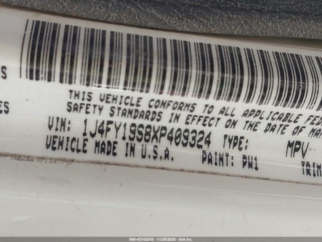 1999 JEEP WRANGLER 1J4FY19S8XP409324 Photo 8