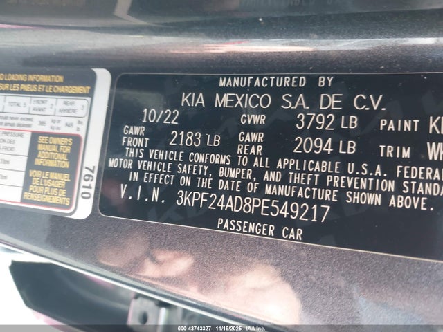 KIA Forte Lxs 2023 3KPF24AD8PE549217 Image 9