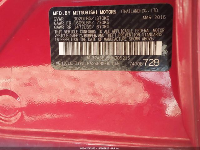 2017 MITSUBISHI MIRAGE ML32A3HJ5HH005215 Photo 8