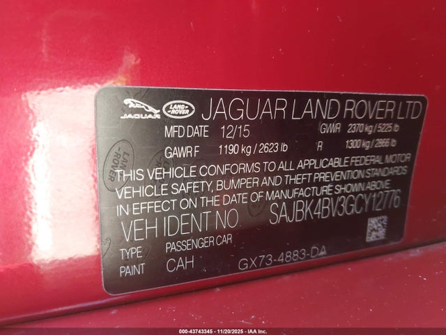 2016 JAGUAR XF SAJBK4BV3GCY12776 Photo 8