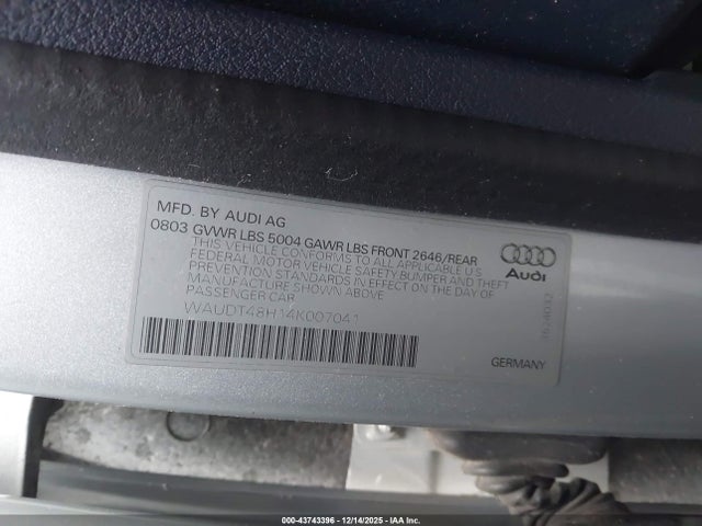 2004 AUDI A4 WAUDT48H14K007041 Photo 8