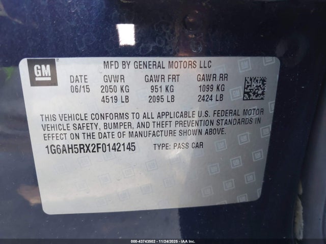 2015 CADILLAC ATS 1G6AH5RX2F0142145 Photo 8