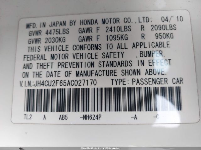 2010 ACURA TSX JH4CU2F65AC027170 Photo 8