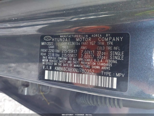 2022 HYUNDAI KONA KM8K6CABXNU780352 Photo 8