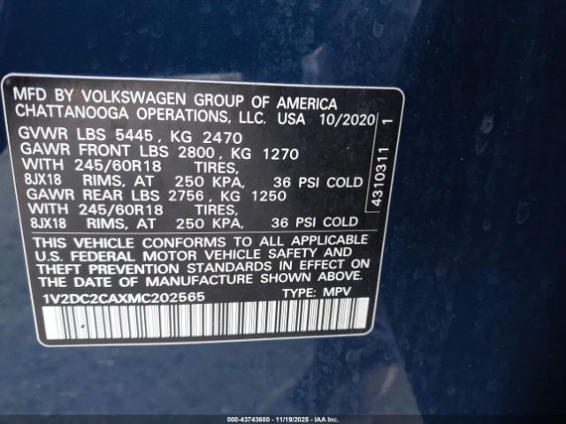 2021 VOLKSWAGEN ATLAS CROSS SPORT 1V2DC2CAXMC202565 Photo 8