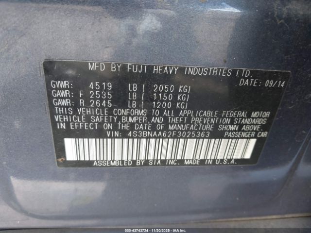 2015 SUBARU LEGACY 4S3BNAA62F3025363 Photo 8