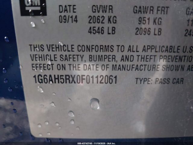 2015 CADILLAC ATS 1G6AH5RX0F0112061 Photo 8