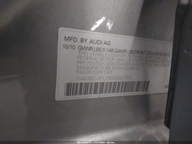 2011 AUDI S4 WAUBGAFL2BA066734 Photo 8