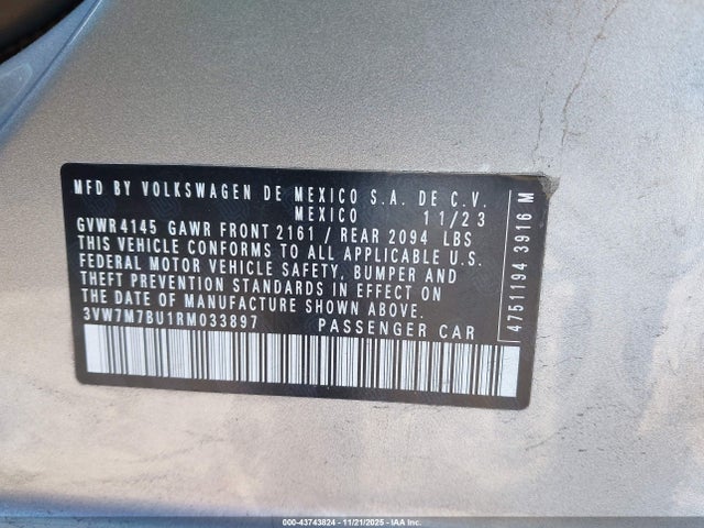 Volkswagen Jetta 1.5t Se 2024 3VW7M7BU1RM033897 Image 9