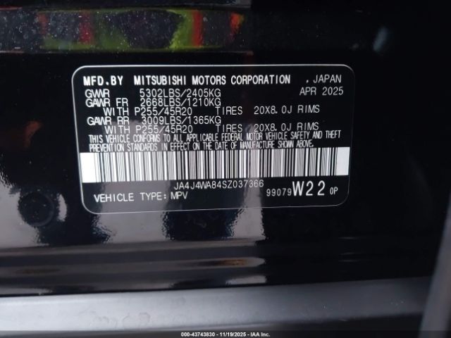 2025 MITSUBISHI OUTLANDER JA4J4WA84SZ037366 Photo 8